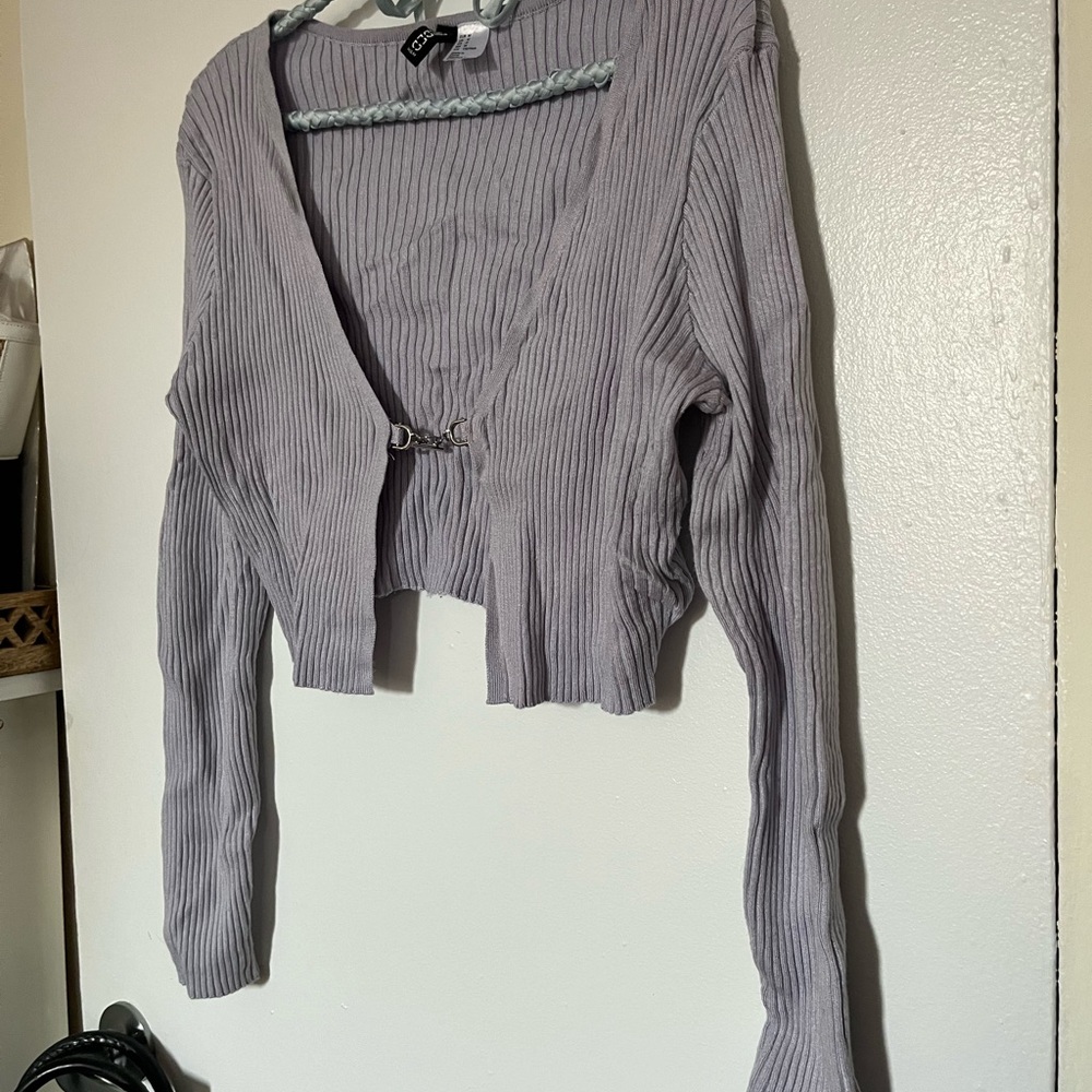 H&M Ribbed Lavender Cardigan